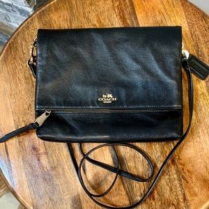Coach leather crossbody with zipper flap
